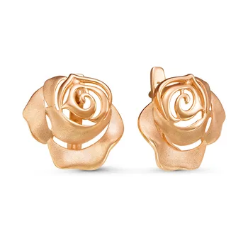 

10-07911 mink gold 585 sterling silver earrings