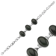 Серебряный 925 пробы зеленый звезда камень браслет ручной работы