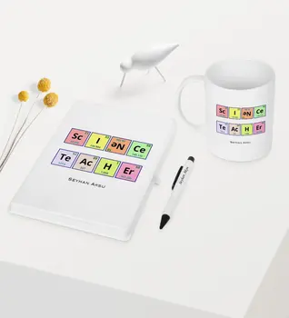 

Personalized Science Science Teacher Themed White Notebook Pen Mug Set-3