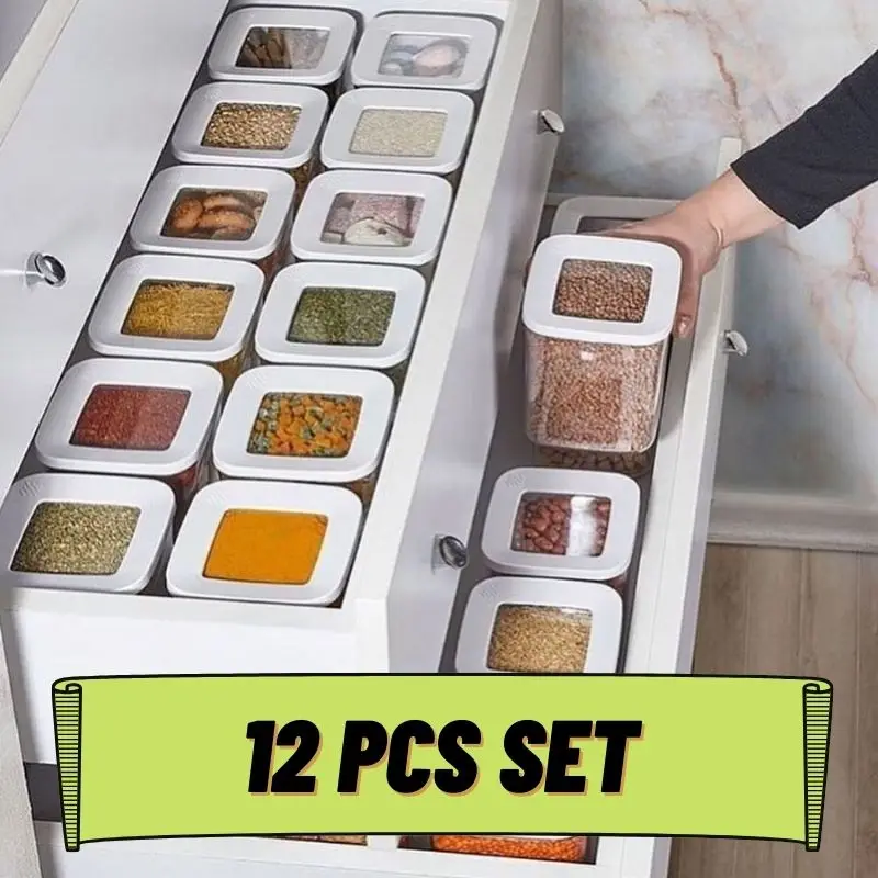 12 шт. Прозрачный квадратный контейнер для хранения Коробка пищевых продуктов