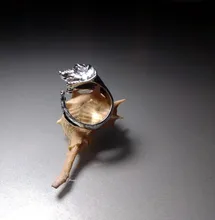 Anillos ajustables Kinitial para mujer, 1 Uds., color bronce antiguo, negro, cachorro de perro salchicha, Animal, 3D