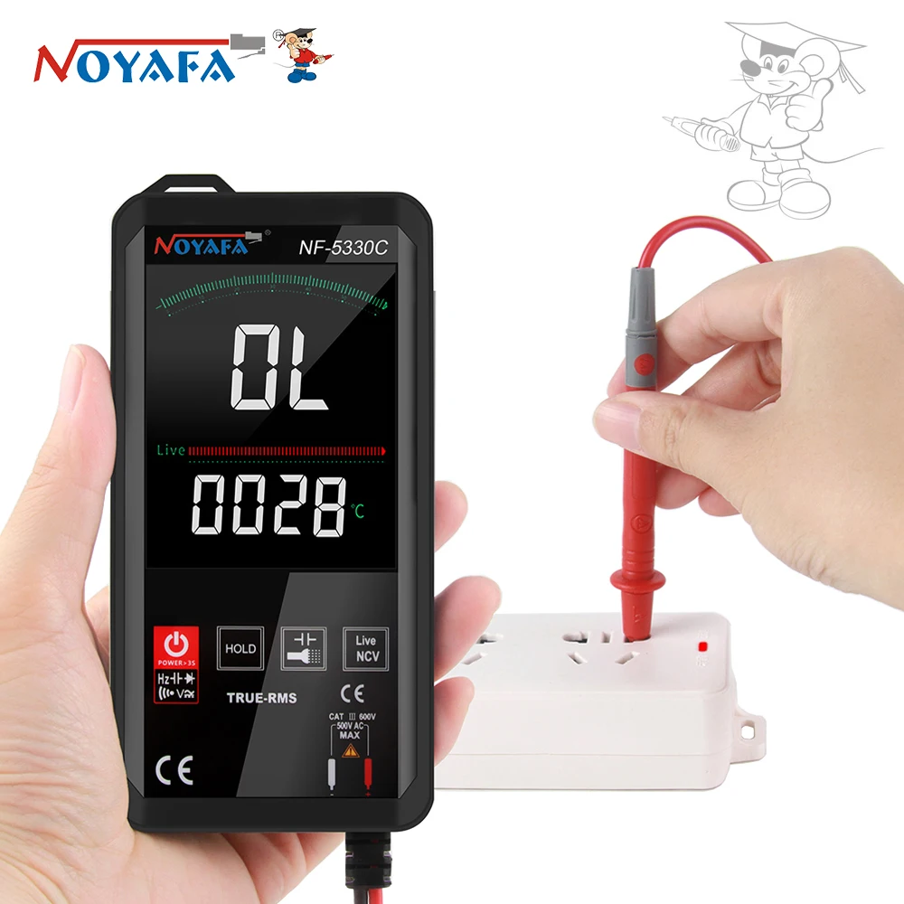 

NOYAFA NF-5330A Digital Smart Multimeter LCD Display Automatic Identify AC DC Voltage Resistance Testers NCV Diode Detector