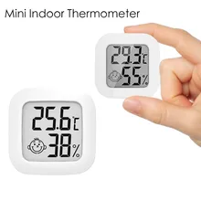Indoor Mini Digitale Thermometer Lcd-scherm Glimlach Gezicht Hygrometer Draadloze Smart Temperatuur Vochtigheid Sensor Met Batterij