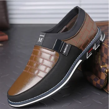 

Plus Size 38-48NEW 2019 Genuine Leather Men Casual Shoes Brand Mens Loafers Moccasins Breathable Slip on Driving Shoes