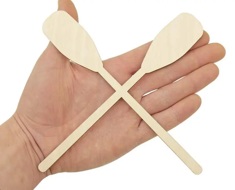 

Wooden Crossed Oars (14cm) Shape Art Projects Craft Wood Oars Decoration Gift Decoupage Ornament Unpainted 0621