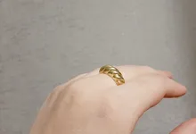 Anillos irregulares de croissant para mujer, Anillos geométricos circulares gruesas con texturas minimalistas, joyería 2021