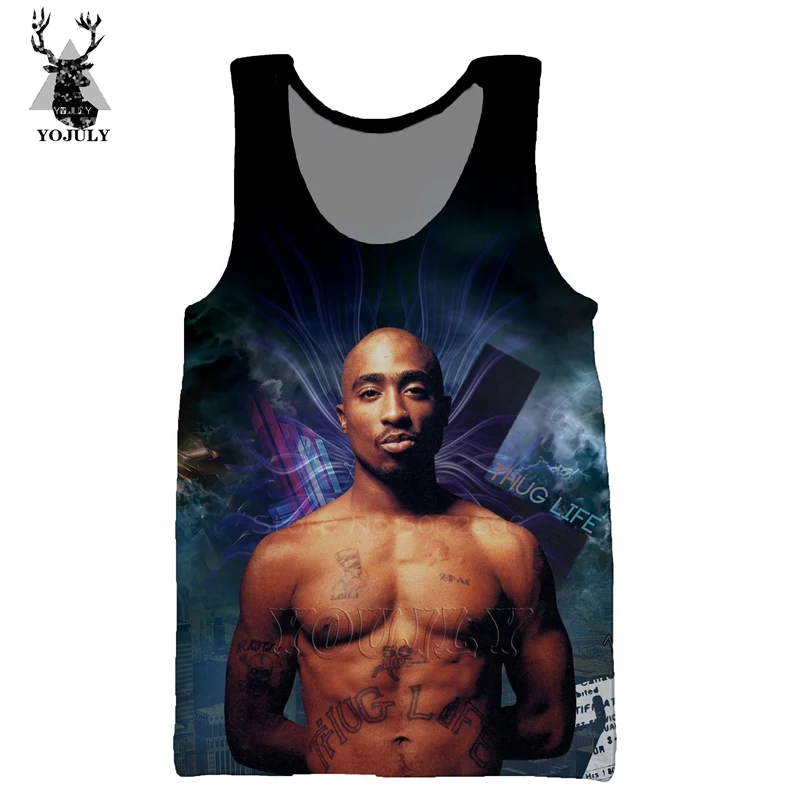 11 Новые легенды хип-хоп рэпер 2pac жилет Мода off white Мужская 3d печать майка Мужская Уличная мускулаторная спортивная одежда V08 - Цвет: 11