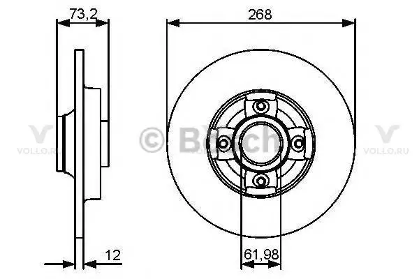 0986479383 bosch тормозной диск задний