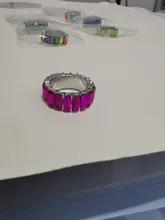 Lost Lady-Anillos anchos de circonita con color de arco iris para mujer, moda para chicas, anillos de cristal, joyería al por mayor, regalo de amor