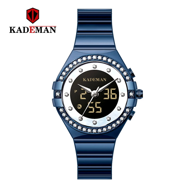 Kademan новые женские часы люксовый бренд женские кварцевые часы из нержавеющей стали с сетчатым ремешком повседневные наручные часы с браслетом reloj mujer - Цвет: K9079-BBE-W-SBE