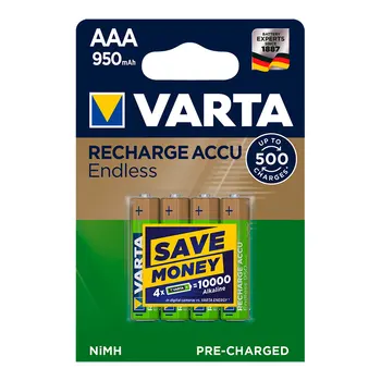

BATTERY VARTA RECHARGEABLE ACCU ENDLESS LR03 AAA 950MAH PACK 4 UNI