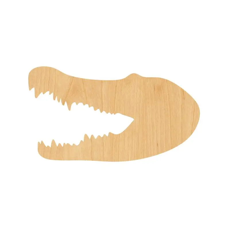 Crocodile Head Laser Cut Out Wood Shape Craft Supply- Unfinished
