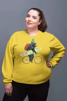 

Angemiel Wear Sörfe On Outgoing Bear Yellow Women Sweatshirts