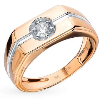 

Esthete ring with 1 cubic zirconia in red gold
