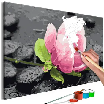 

DIY Pink Flower and Stones framework-60x40 cm