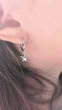Pendientes de aro de Estrella de Plata de Ley 925 para mujer, pendientes de aro dorados, joyería delicada al por mayor