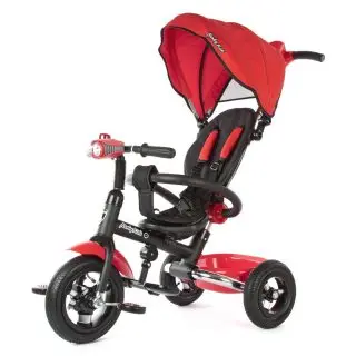 

Three-wheeled bicycle junior-2, folding frame, light bar, inflated wheels, red. Moby kids supplier