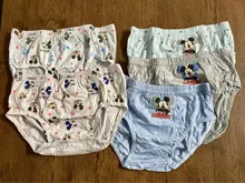 5 unids/caja de dibujos animados de Disney Mickey Mouse ropa interior de algodón transpirable cómodo niños ropa interior 1-14 años