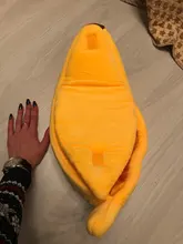 Banana Shaped Cat Bed House Warm Cozy Puppy Cushion Kennel Portable Soft Pet Sofa Cute