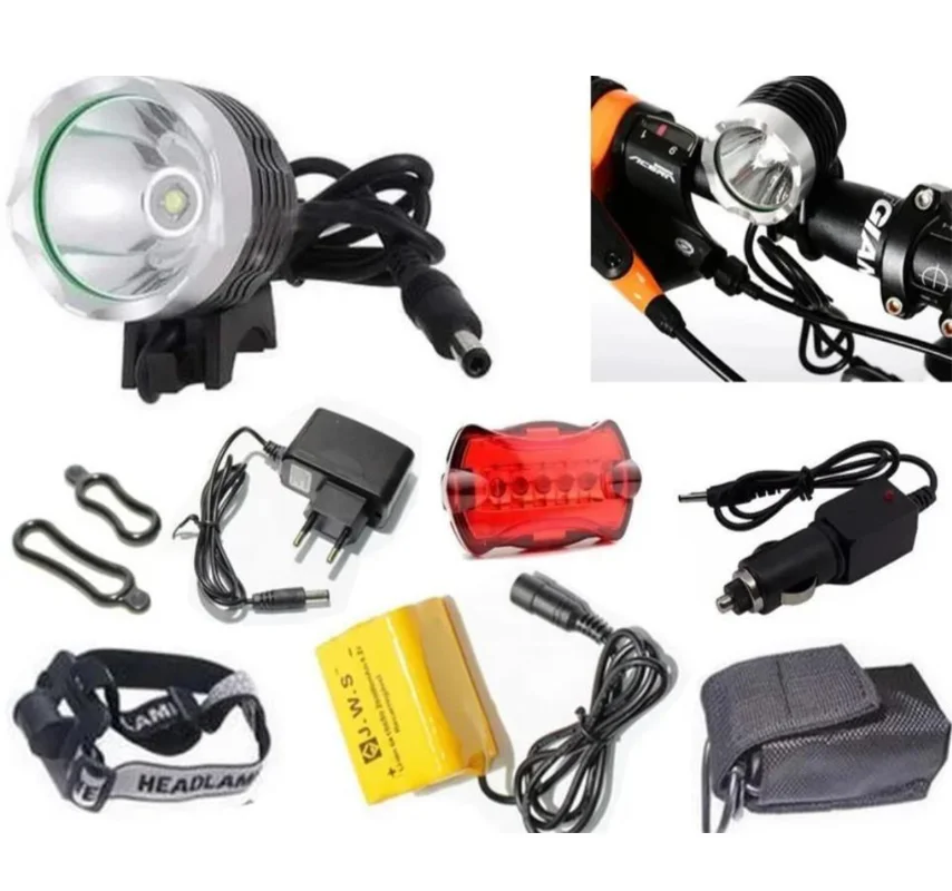 Flashlight Bike Headlight Rechargeable Led Battery Bicycle Head High