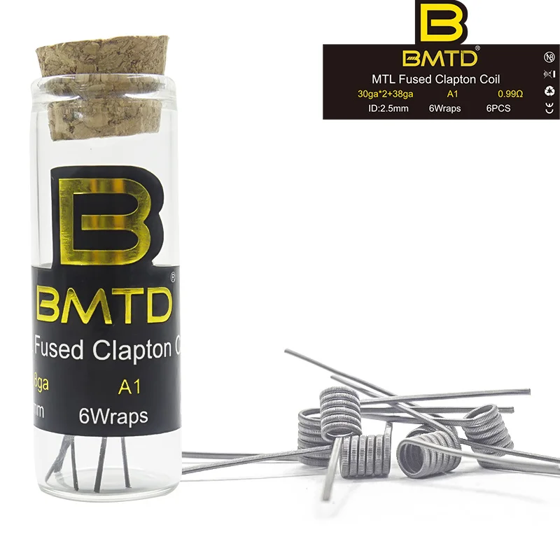 

6pcs DIY MTL prebuilt coil Ni80 Kanthal A1 SS316L premade fused clapton mtl coil for manta RTA TANK/RDA/RDTA Heating wire