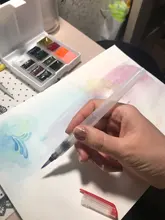 Pincel de acuarela portátil, herramienta de pintura de caligrafía, bolígrafo de tinta rellenable, pincel de arte, marcadores de arte