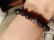 Pulsera de madera de Lava de piedra volcánica para hombre y mujer, pulsera de cuentas de 8mm, cadena para la muñeca de Buda tibetano, pulseras de regalo de joyería