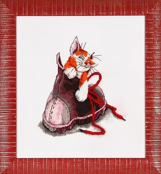 

1132 set for embroidery alisena 'Kitten in botinke', 25*22 cm