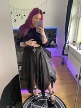 Falda gótica Verano malla Irregular mujeres faldas estrella cremallera negro Punk faldas gótico oscuridad señora falda Casual suelta Streetwear faldas