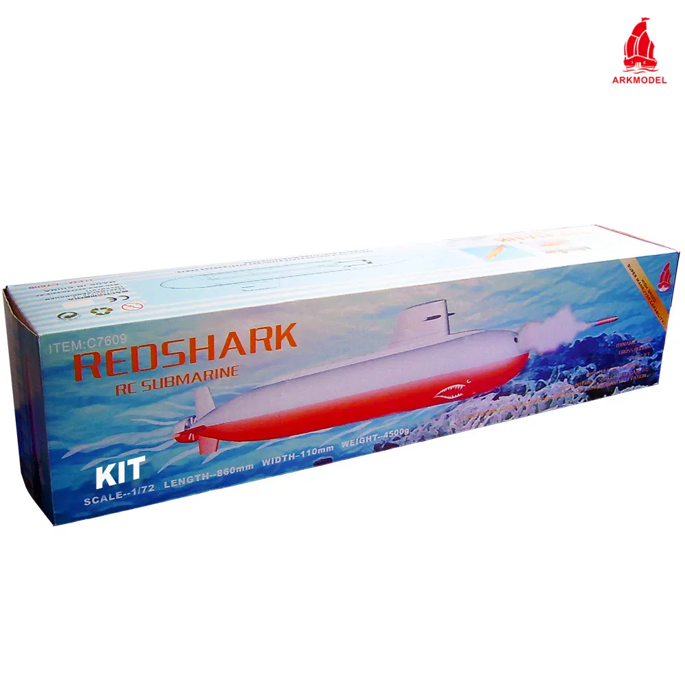 RED SHARK C7609K ARKMODEL 1/72 красная акула RC подводный комплект ядерный динамический Дайвинг пластик в разобранном виде модель подводных лодок - Цвет: RED SHARK C7609K