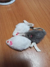 Pet-Toys Tail-Mice False-Mouse Sound Cat Real-Rabbit-Fur 5pcs Soft with for Dogs Long-Haired