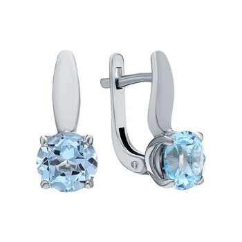 

Silver earrings with Topaz sunlight sample 925