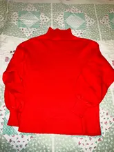 Suéter de cuello alto para mujer, jersey con mangas abullonadas, de punto, holgado, para invierno