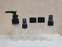7 Uds Mini viaje maquillaje cosmética rostro crema bote botellas plástico transparente viaje accesorios vacío maquillaje contenedor botella