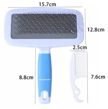 Peines de aguja para quitar el pelo de perros, cepillo de limpieza de piel, peines de tamaño grande, herramienta antideslizante de Color caramelo, suministros para mascotas