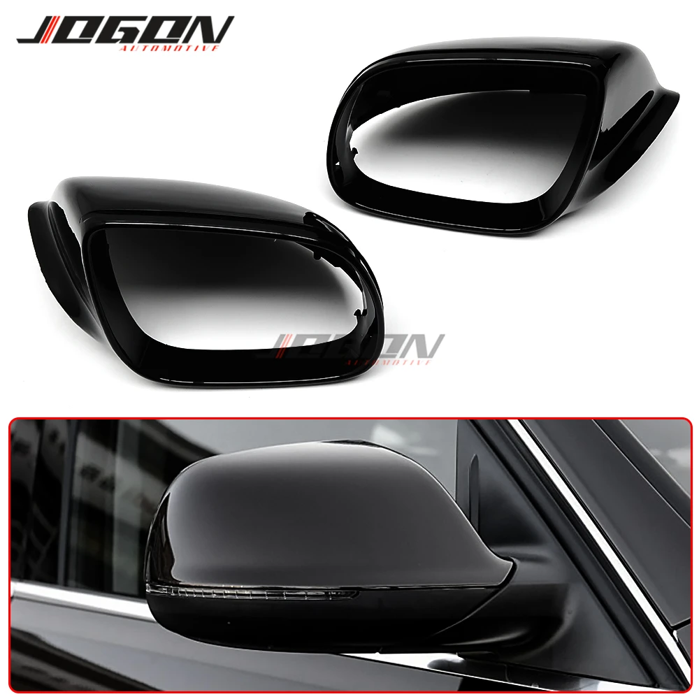 Gloss Black Side Wing Rear View Rearview Mirror Cover Case Caps For