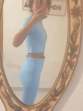 Conjunto de Yoga sin costuras para mujer, ropa deportiva de entrenamiento, gimnasio, Top corto de manga larga, Leggings de cintura alta, trajes cortos, 2/3/5 Uds.