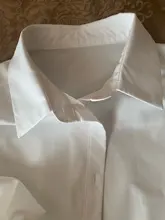 Blusa con manga de linterna para mujer, camisa holgada con botones a la moda para primavera y otoño, Color liso