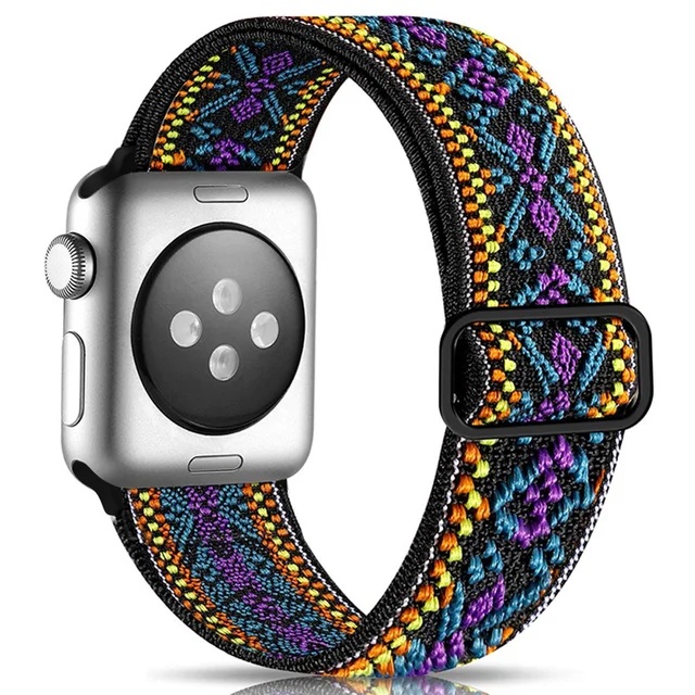 Scrunchie Strap For Apple watch band 44mm 40mm 38mm 42mm 41mm 44mm Nylon bracelet correa iWatch Serie 4 5 3 2 1 SE 6 7 45mm 41mm 7Bohemia