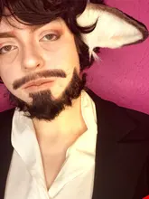 LiangMo-Barba de encaje para hombres, Cosplay, Invisible, pelo de barba falso, hecho a mano, bigote, pelo realista