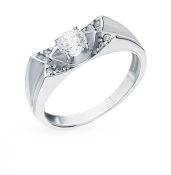 

Silver ring with cubic zirconia sunlight