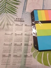 Hojas sueltas Kawaii A5 A6, recambio de papel, carpeta espiral, índice de páginas internas, planificador diario semanal mensual, Agenda, 2021, 45 hojas