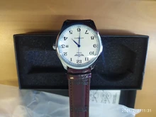 Reloj mecánico automático de negocios para hombre, con correa de cuero maestro de tiempo, esfera blanca, calendario, fecha, clásico