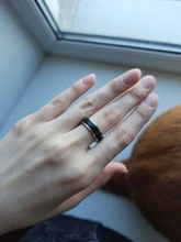 Anillo de plata de primera ley y titanio para hombre y mujer, sortija, plata esterlina 925, Circonia cúbica, zirconia, circonita, zirconita, diseño Simple, blanco y negro, aniversario