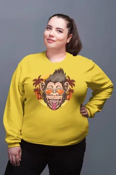 

Angemiel Wear Fun Holiday-Makers Chimpanzee Yellow Women Sweatshirts