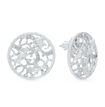 

Silver earrings with cubic zirconia sunlight