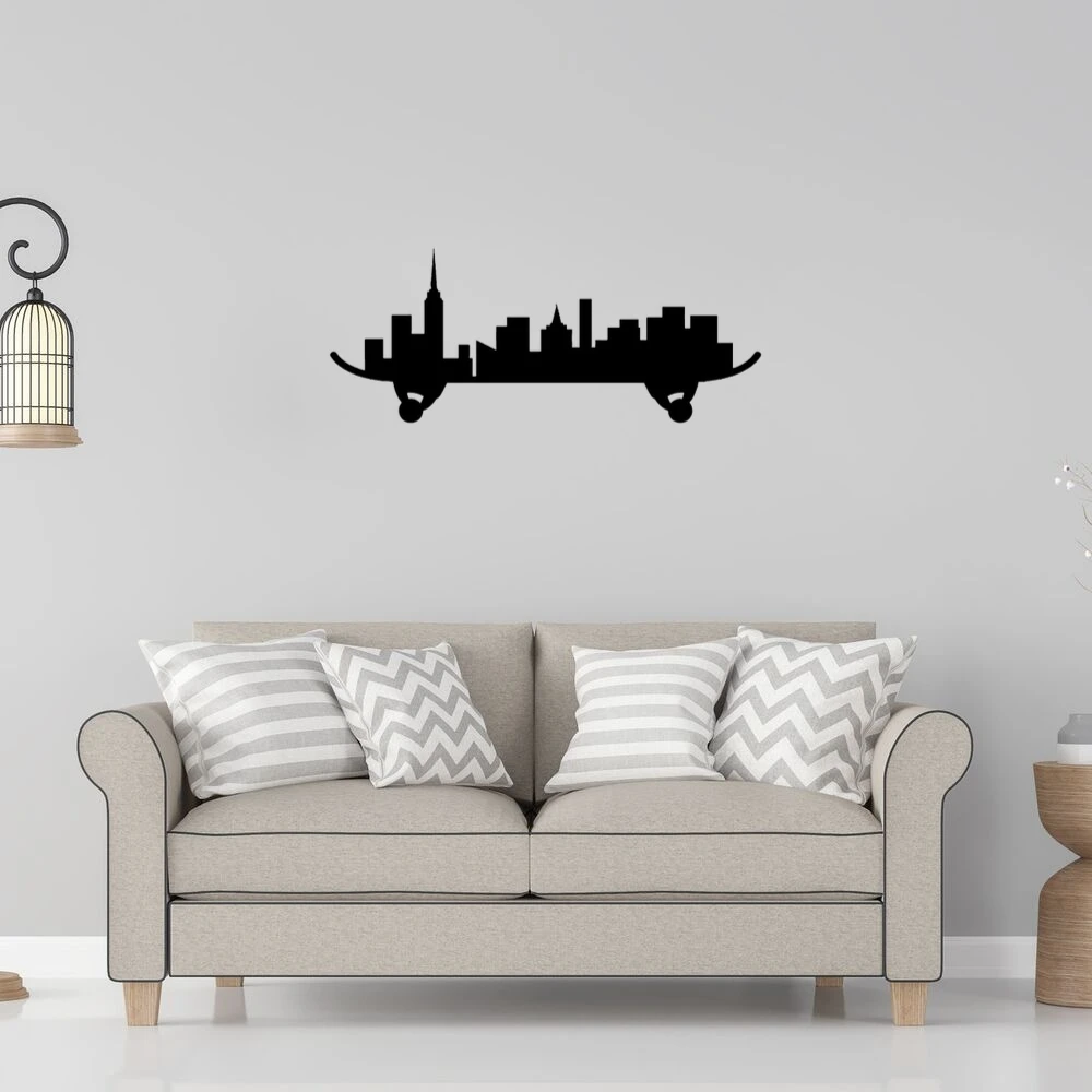 

Creative City Skateboard Silhouette Design Wall Sticker Decal Bedroom Wall Decor A0070