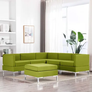

6 pcs Green sofa fabric sofa Set