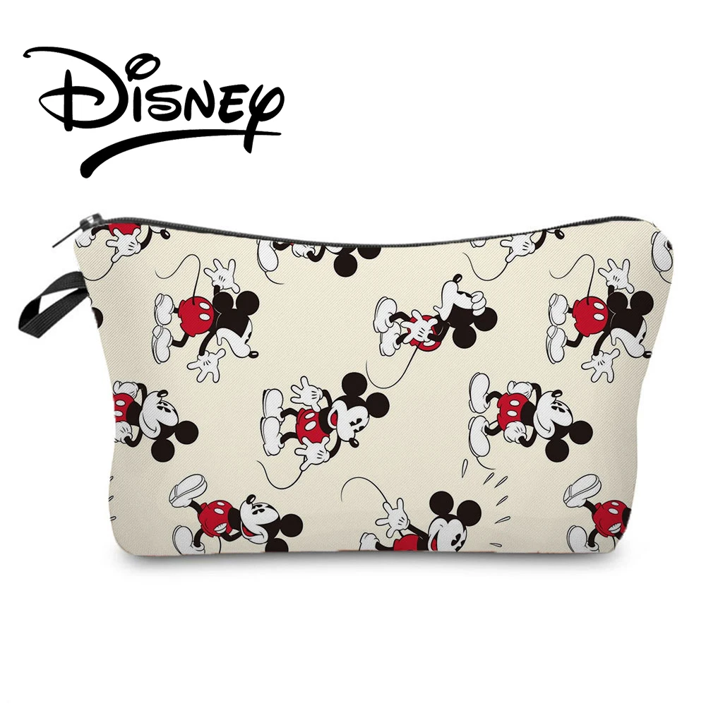 Disney Mickey Minnie Printed Handbag Portable Shoulder Bag Cartoon High Capacity Shopping Bag Red Storage Bag Women Beach Bag