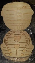Caja de dientes de madera para bebé, organizador para guardar dientes de leche, Umbilica, regalo, España e inglés